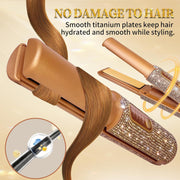 2-in-1 Cordless Hair Style|Curling, Straightening & Styling with Fast Heat & LED Display