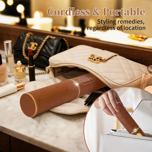2-in-1 Cordless Hair Style|Curling, Straightening & Styling with Fast Heat & LED Display