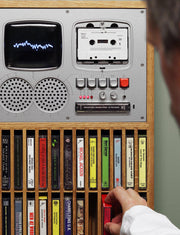 📼Cassette Storage Music Cabinet — Dual Speakers & Storage Design