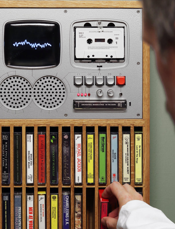 📼Cassette Storage Music Cabinet — Dual Speakers & Storage Design